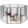 Dog Fence 48" H8 Metal Panel Heavy Duty Pet Playpen Dog Fence with Door