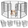 Dog Fence 48" H8 Metal Panel Heavy Duty Pet Playpen Dog Fence with Door