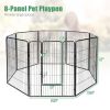 Dog Fence 48" H8 Metal Panel Heavy Duty Pet Playpen Dog Fence with Door