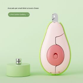 Wholesale of pet nail clippers, pet nail clippers, dog nail clippers, nail sharpeners, LED lights, blood lines, one piece for distribution (colour: Avocado Small Blind Scissors - Grass Green, Specifications: individual)
