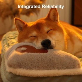 Pet Bed with Attached Pillow (Color: Green, size: XL)